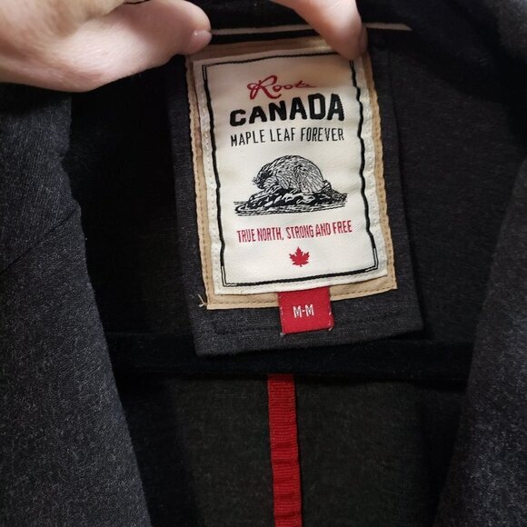 Roots Canada * Grey Stretch Knit Blazer * Sz M - Picture 5 of 10